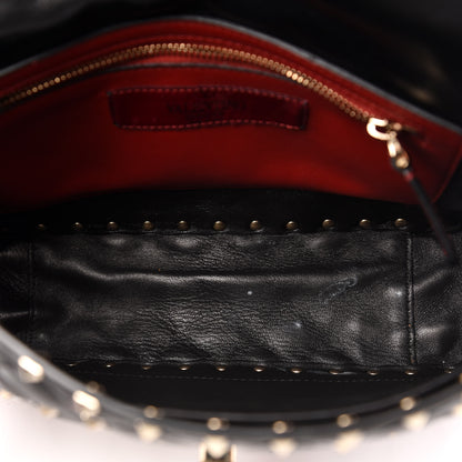 Valentino Garavani Lambskin Ayers Flames Medium Rockstud Spike Shoulder Bag Black 5 of 14
