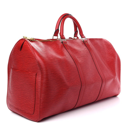 Louis Vuitton Epi Keepall 50 Castillan Red 3 of 14
