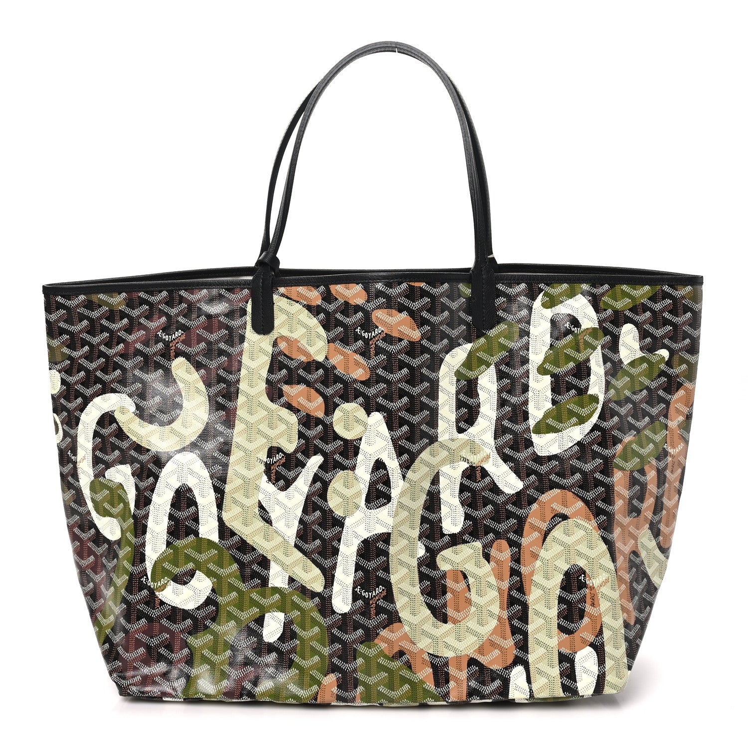 Goyard Goyardine Saint Louis Lettres Camouflage GM Black Green 1 of 10