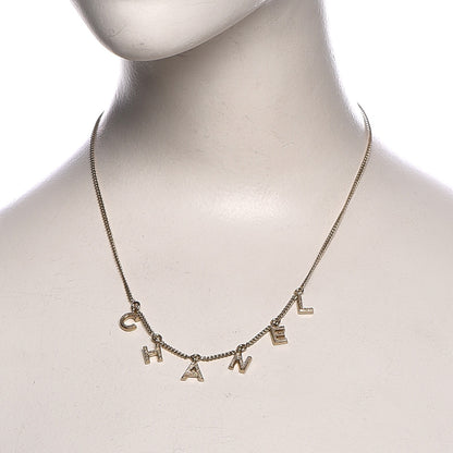 Chanel Logo Necklace Gold 2 of 4
