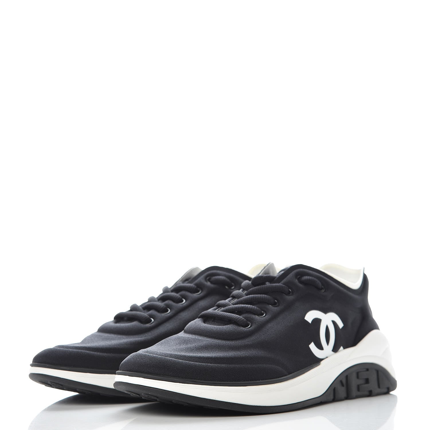 Chanel Lycra CC Sneakers 40 Black 3 of 9