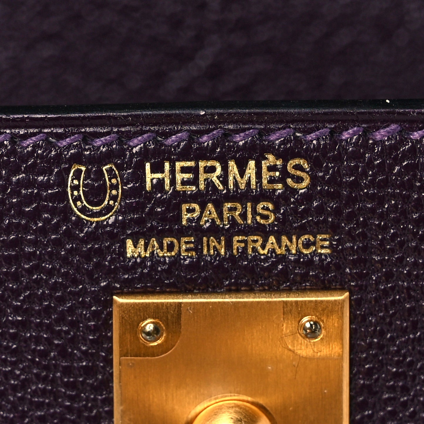 Chevre Mysore Horseshoe Kelly Sellier 25 Raisin Gris Perle