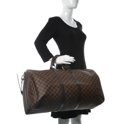 Louis Vuitton Damier Ebene Keepall Bandouliere 55 3 of 8