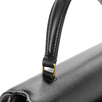 Saint Laurent Grain de Poudre Medium Classic Monogram Cassandra Top Handle Black 15 of 15
