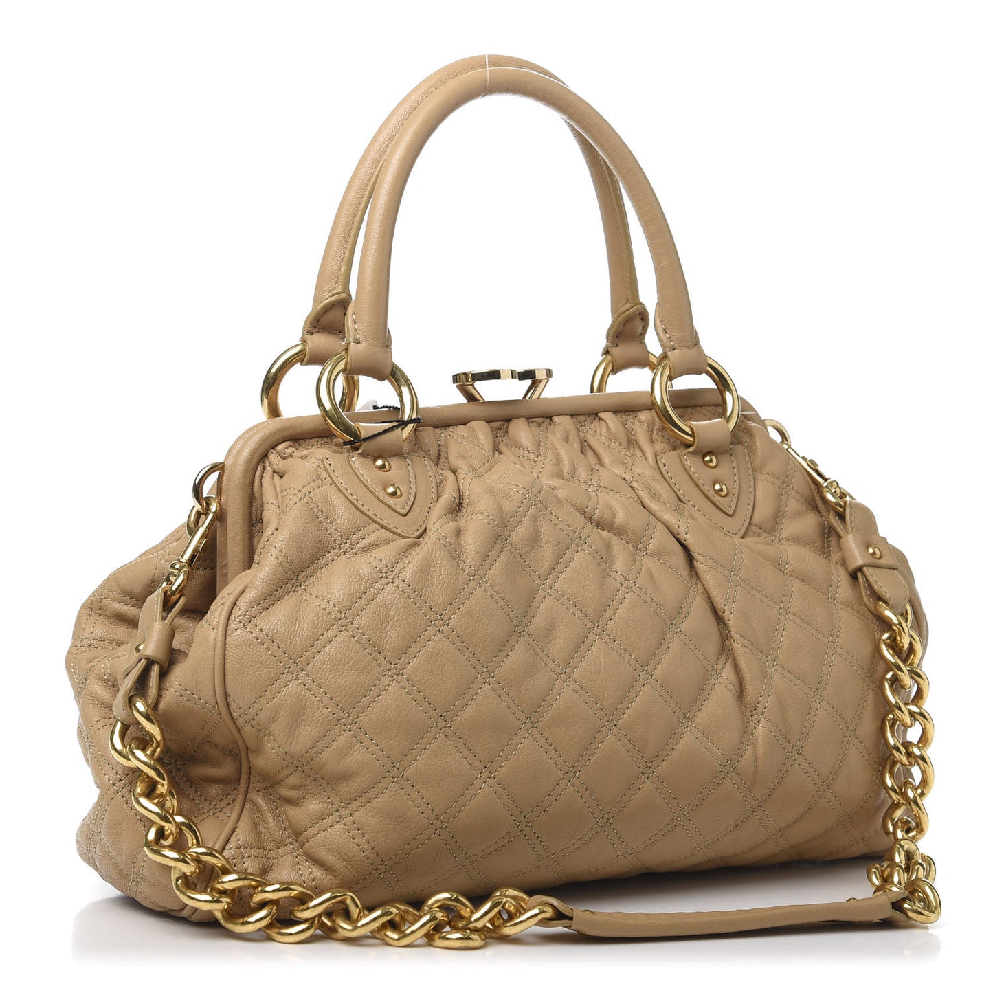 Calfskin Quilted Stam Camel