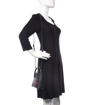 Balenciaga Signature Grained Calfskin Logo XXS Ville Top Handle Bag Black Rose Shocking 2 of 11