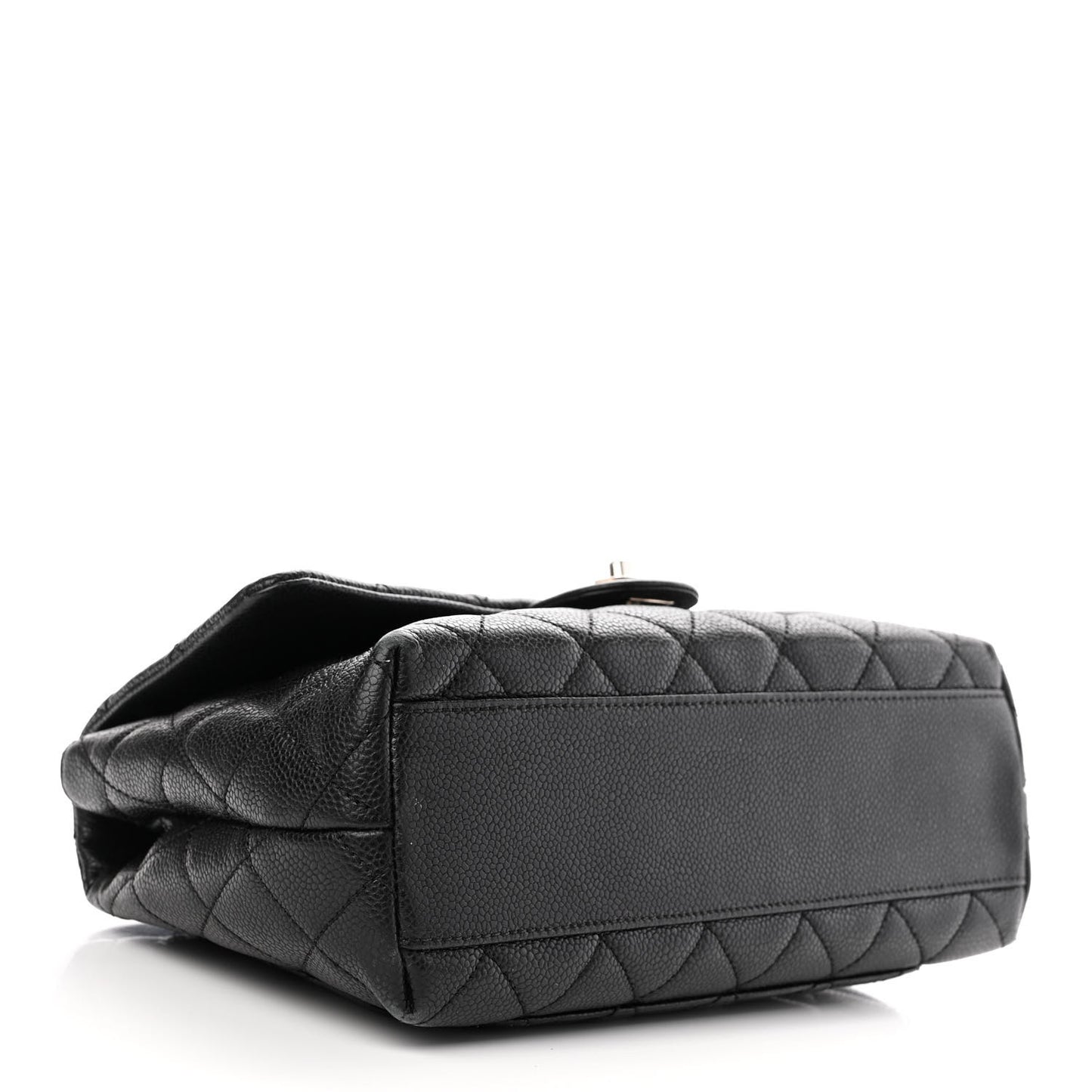Caviar Quilted Medium Kelly Flap Bag Black