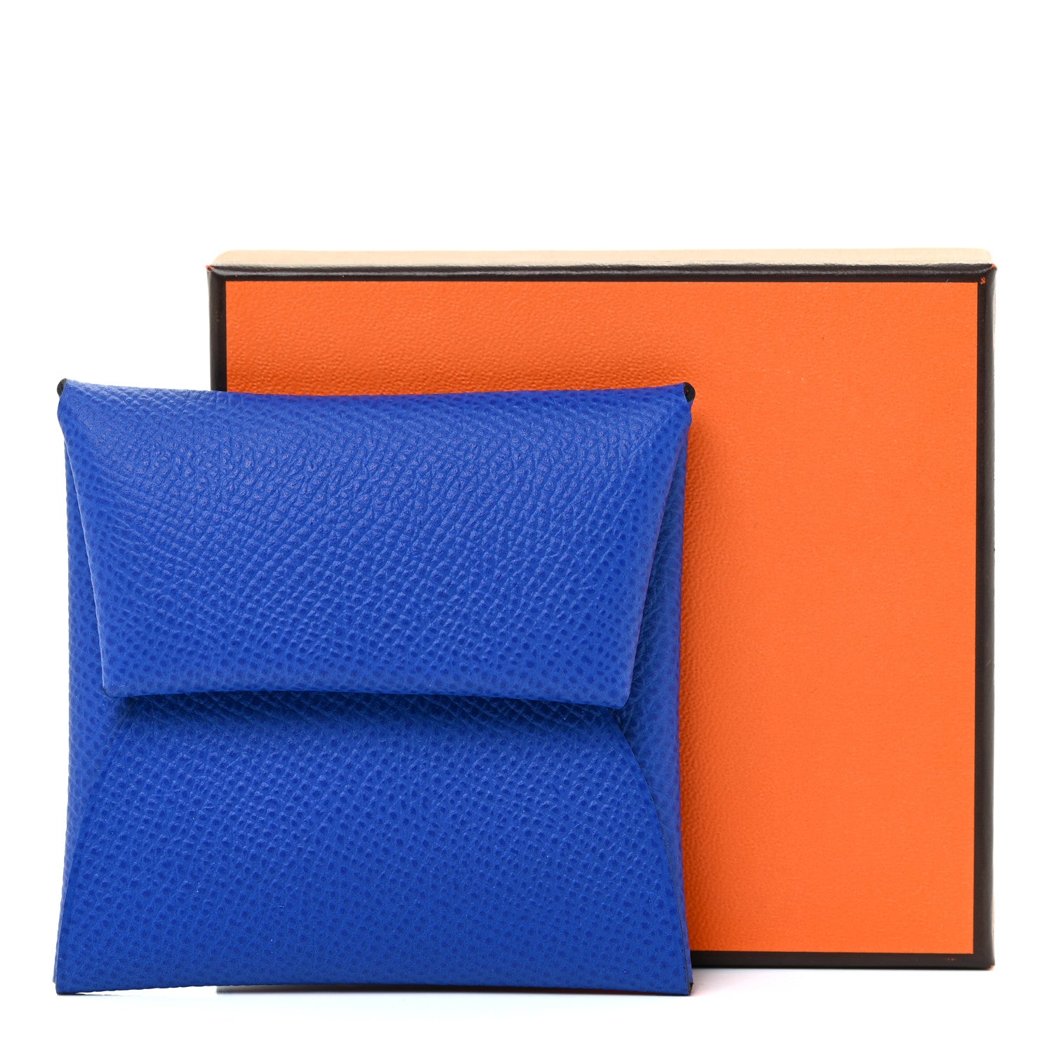 Hermes Epsom Bastia Verso Coin Purse Bleu France Orange 10 of 10