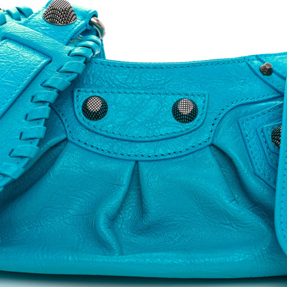 Balenciaga Agneau Arena Le Cagole Shoulder Bag XS Cyan 7 of 9