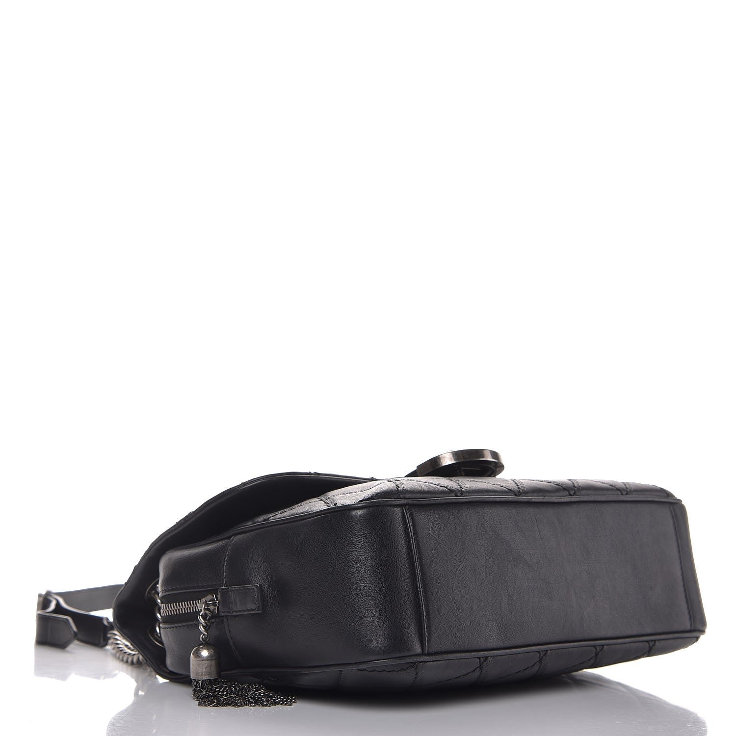 Chanel Calfskin Quilted Jumbo Coco Sporran Flap Black 4 of 13