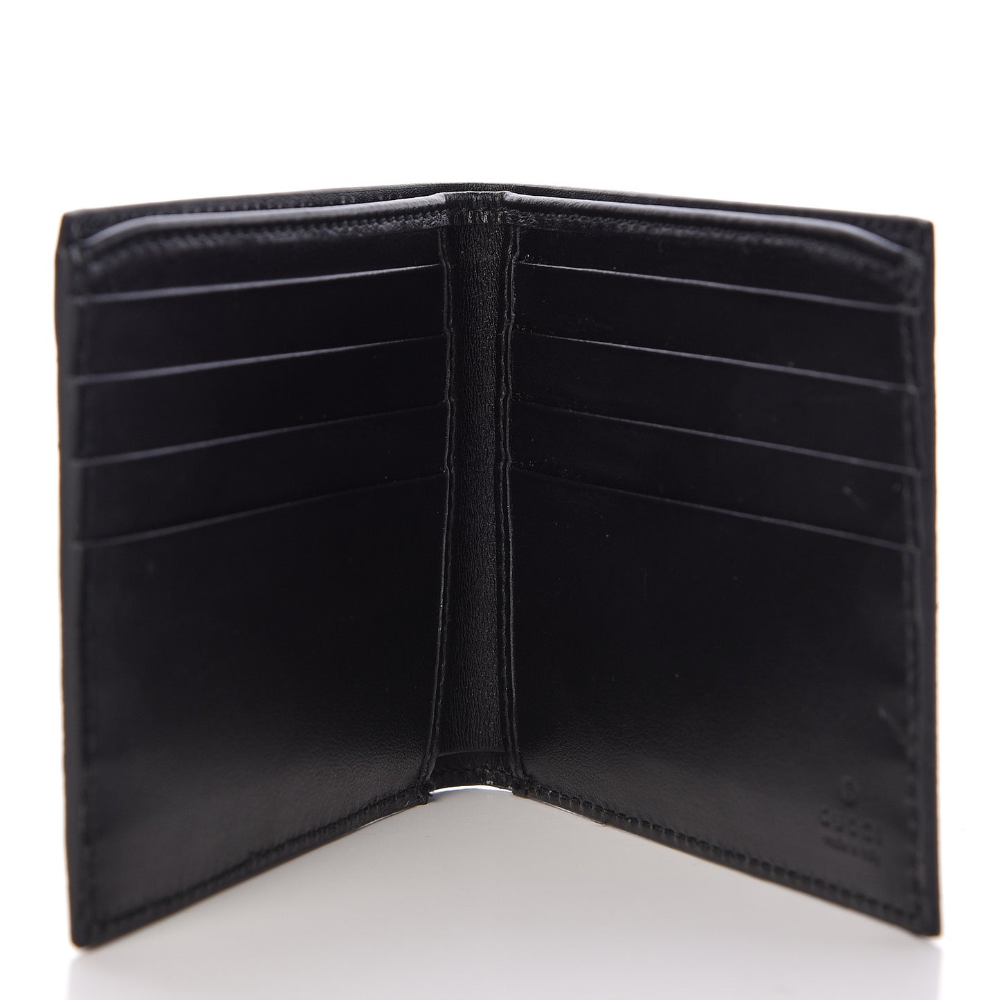 GG Supreme Monogram Selleria Calfskin Tiger Nice Bi-Fold Wallet Beige Ebony Multicolor Black