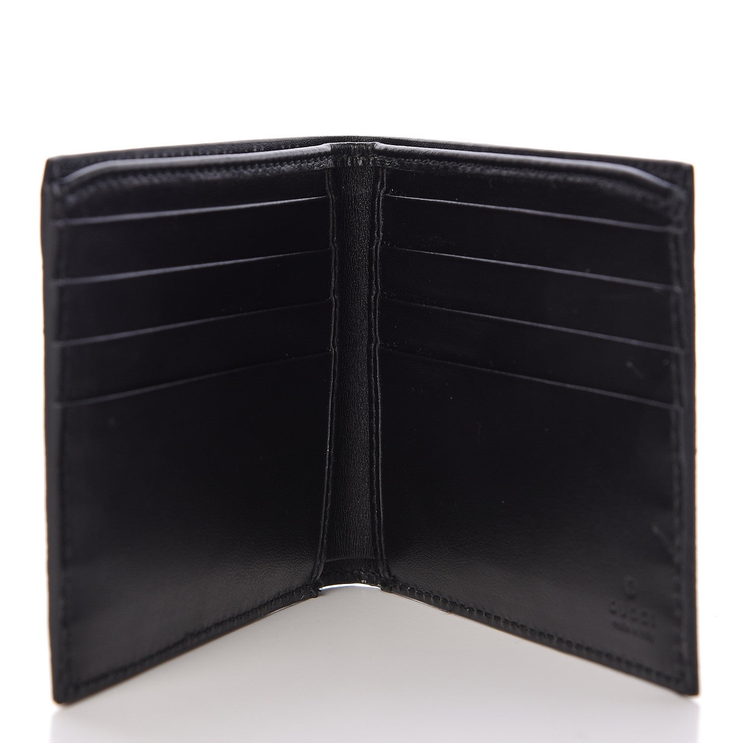 Gucci GG Supreme Monogram Selleria Calfskin Tiger Nice Bi-Fold Wallet Beige Ebony Multicolor Black 5 of 7