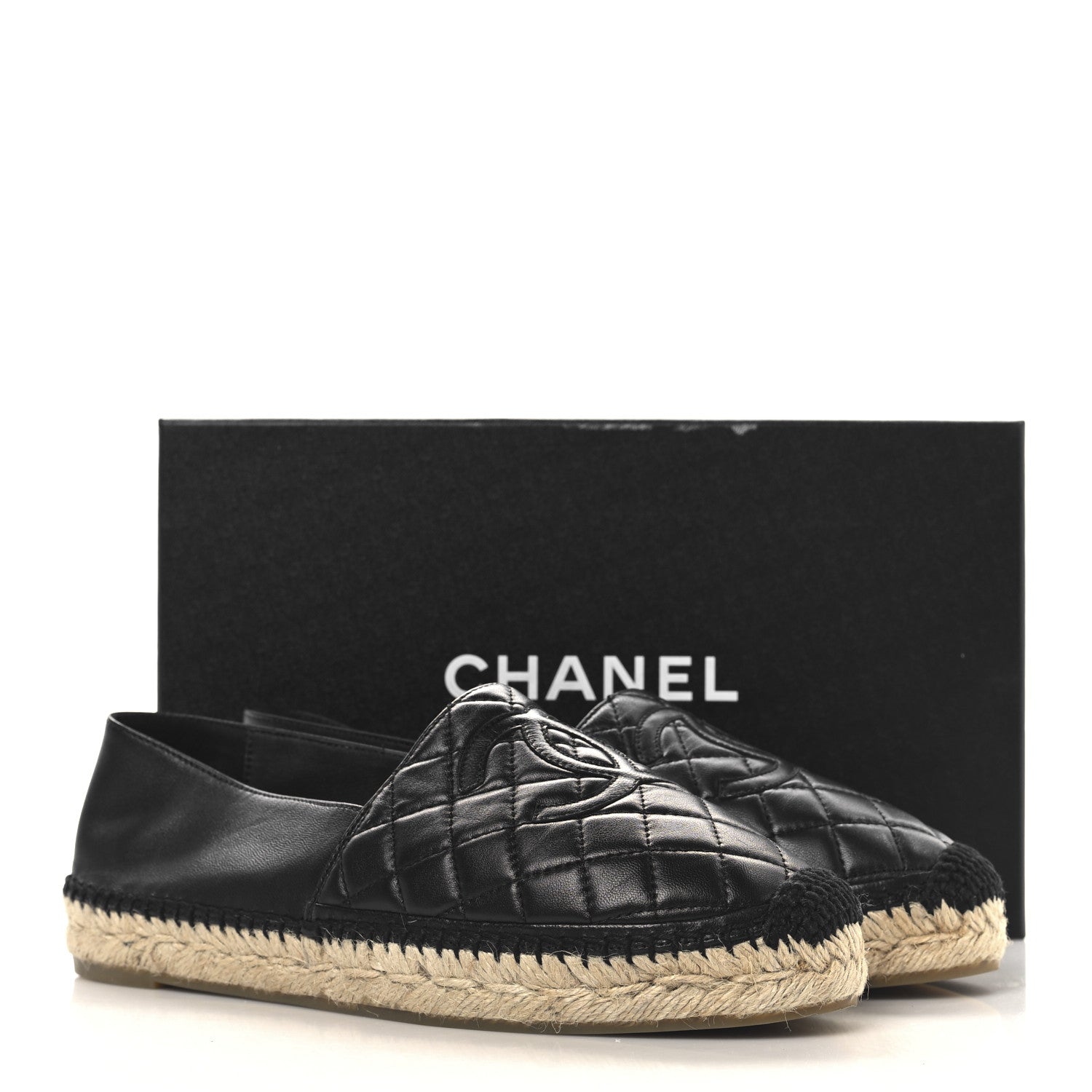 Chanel Lambskin Quilted CC Espadrilles 39 Black 12 of 12