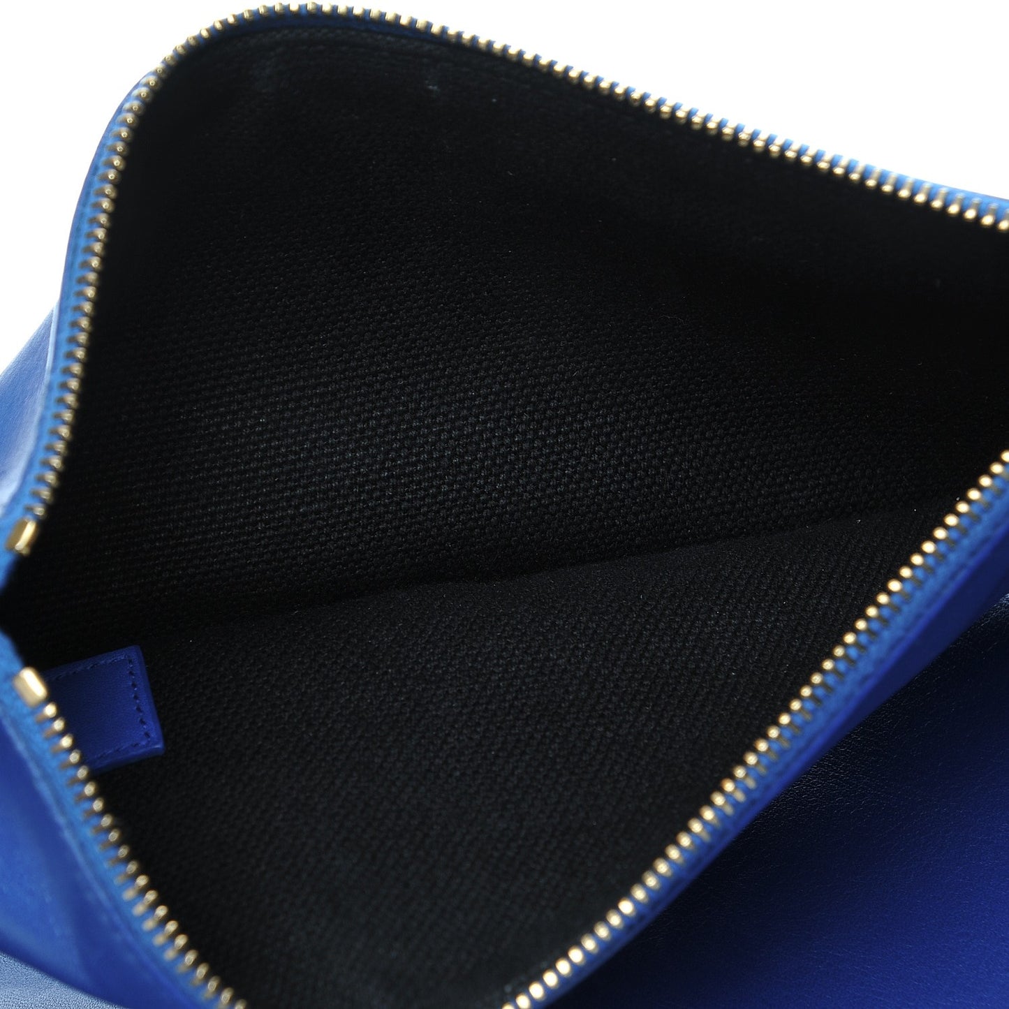 Calfskin Suede Reversible East West Shopper Tote Royal Blue Black