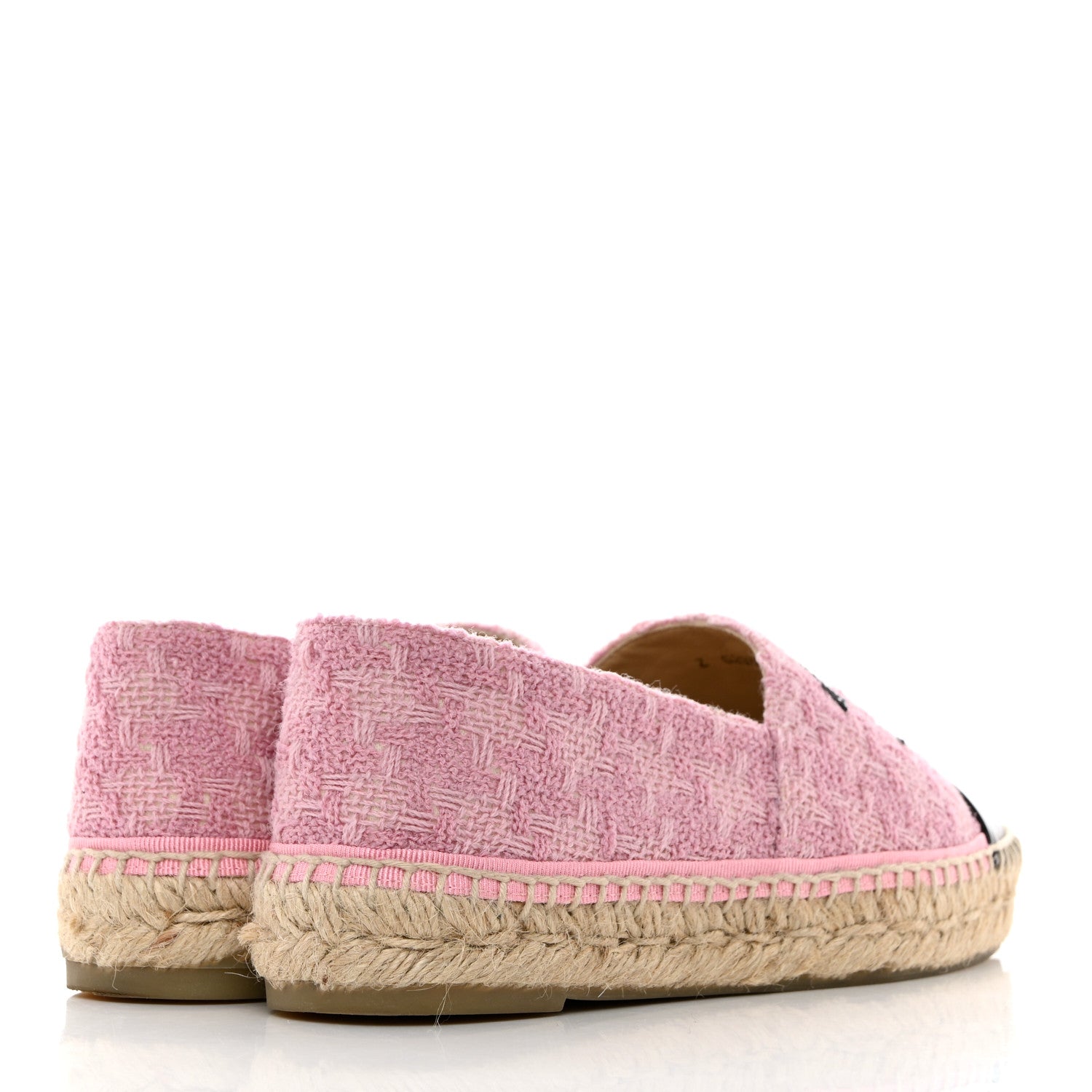 Chanel Tweed Patent CC Espadrilles 37 Pink Black 4 of 8