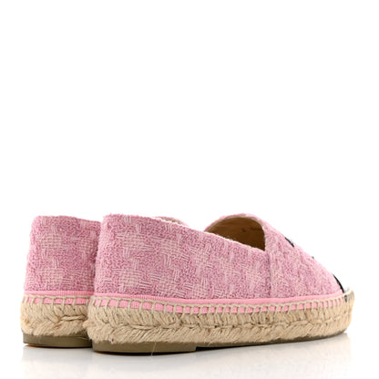 Chanel Tweed Patent CC Espadrilles 37 Pink Black 4 of 8