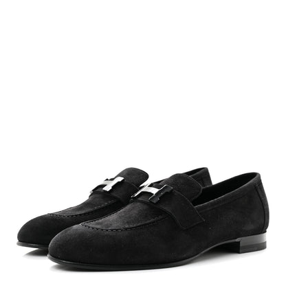 Hermes Suede Goatskin Paris Loafers 36 Black 4 of 10