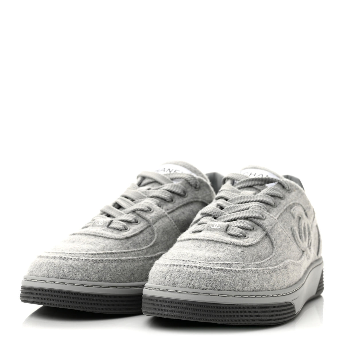 Wool Mixed Fibers Womens CC Sneakers 38 Light Grey