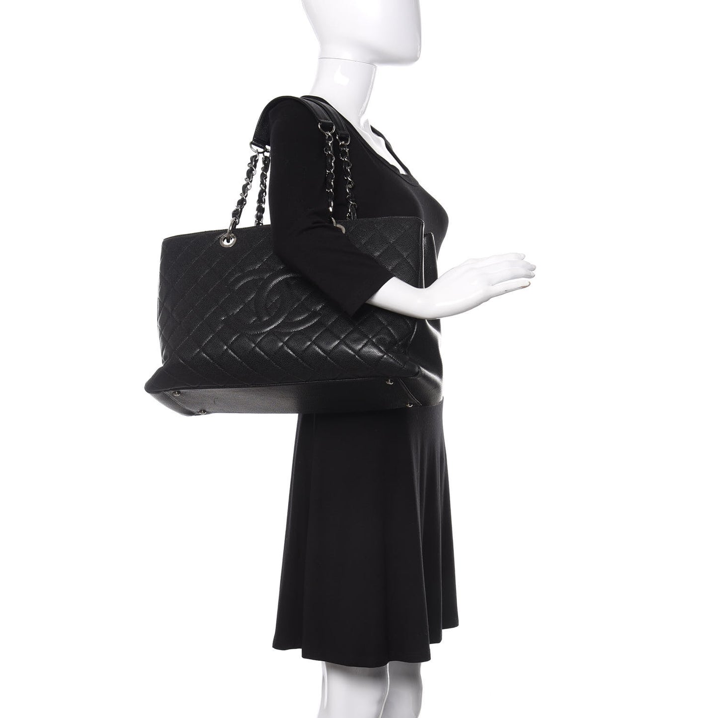 Caviar Quilted XL Grand Shopping Tote GST Black
