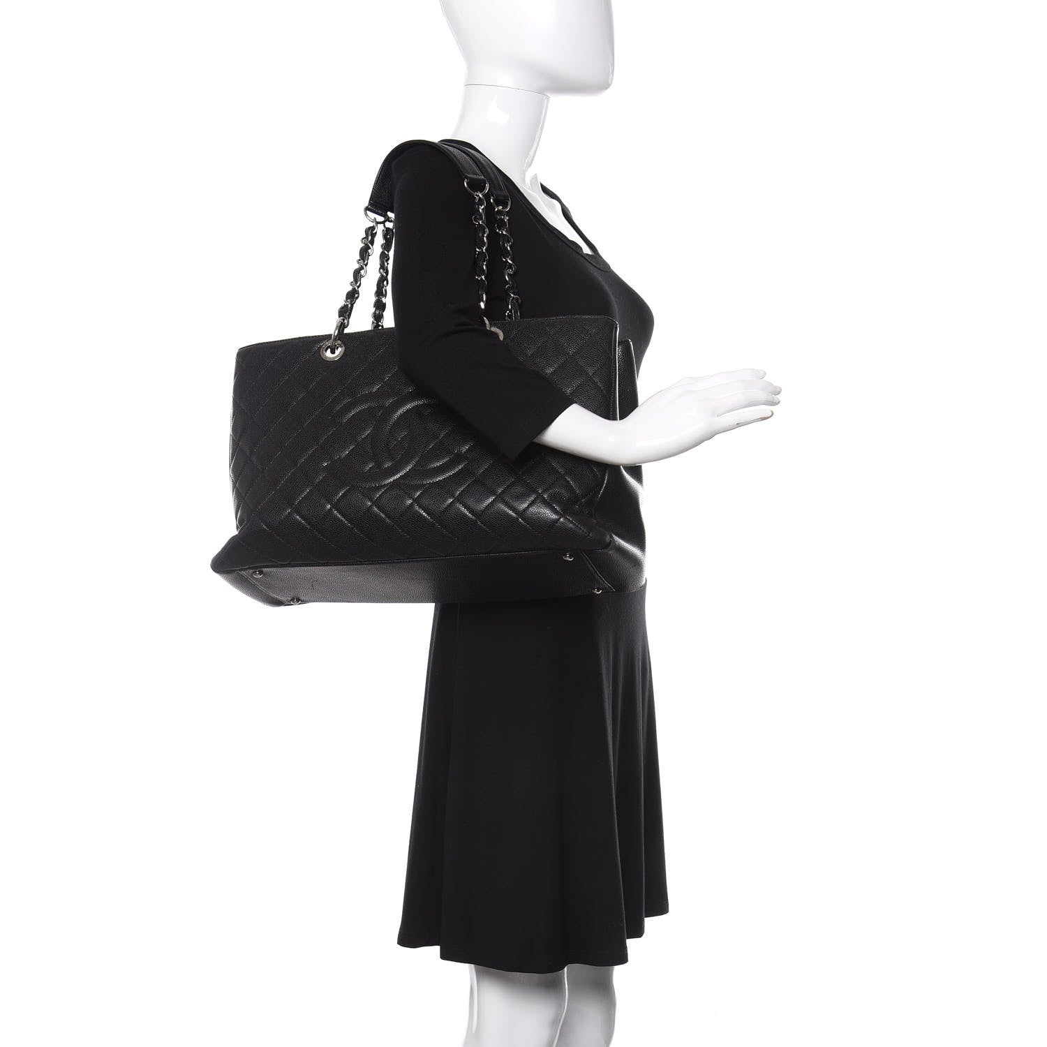 Chanel Caviar Quilted XL Grand Shopping Tote GST Black 2 of 21
