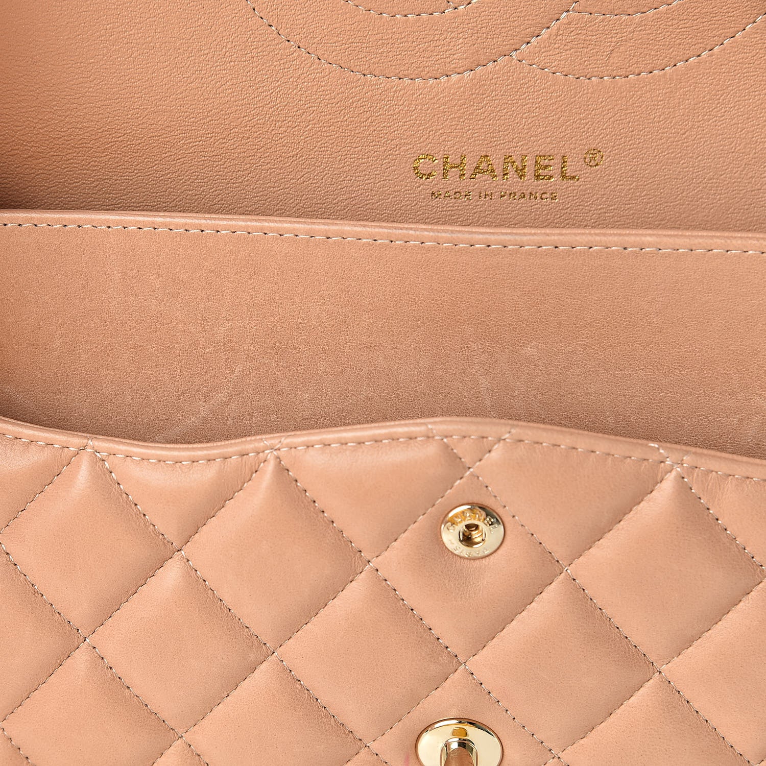 Chanel Lambskin Quilted Jumbo Double Flap Beige Clair 13 of 25