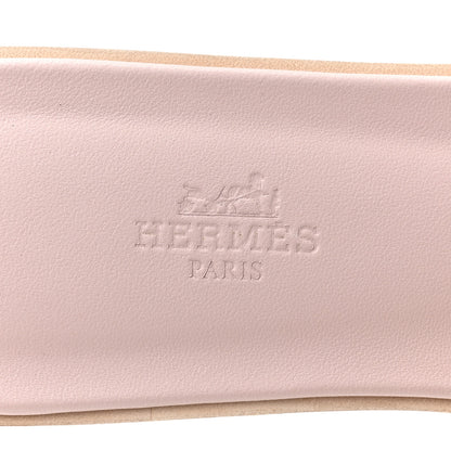 Hermes Epsom Oran Sandals 38.5 Rose Porcelaine 7 of 9