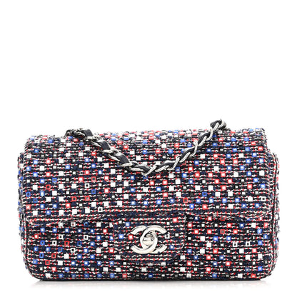 Chanel Sequin Tweed Mini Rectangular Flap Red White Blue 1 of 10