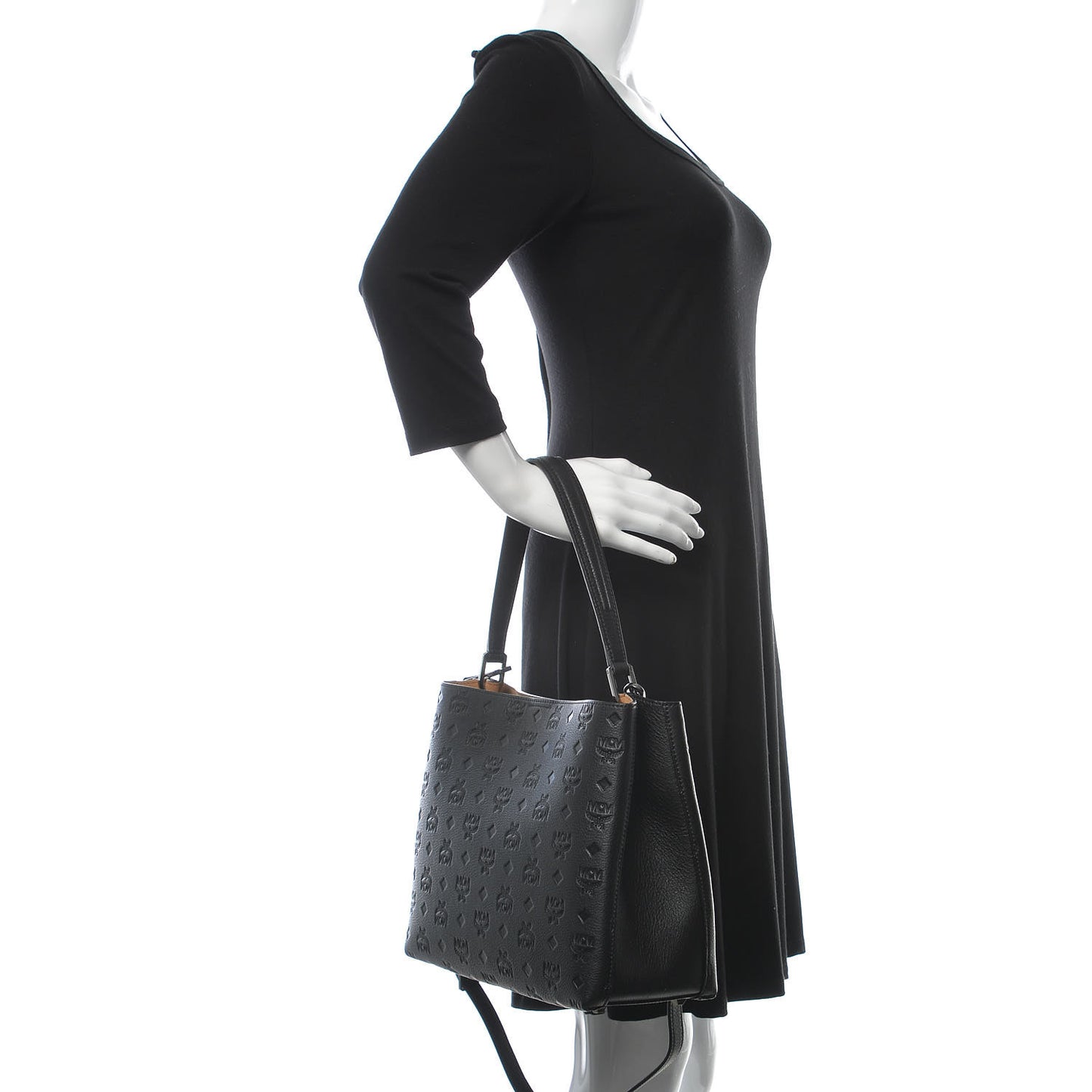 Calfskin Ottomar Monogram Sarah Convertible Hobo Black