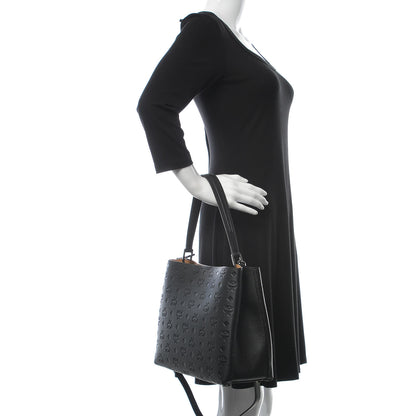 MCM Calfskin Ottomar Monogram Sarah Convertible Hobo Black 3 of 12