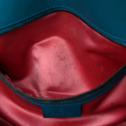 Gucci Velvet Matelasse Small GG Marmont Shoulder Bag Pavone Cyan 11 of 20