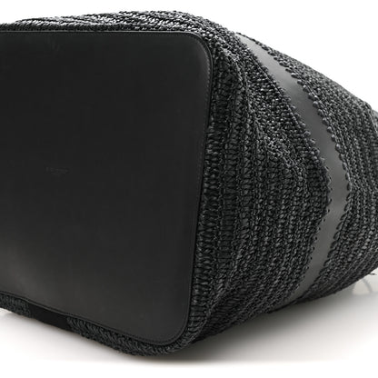 Saint Laurent Raffia Rive Gauche Drawstring Backpack Black 8 of 8