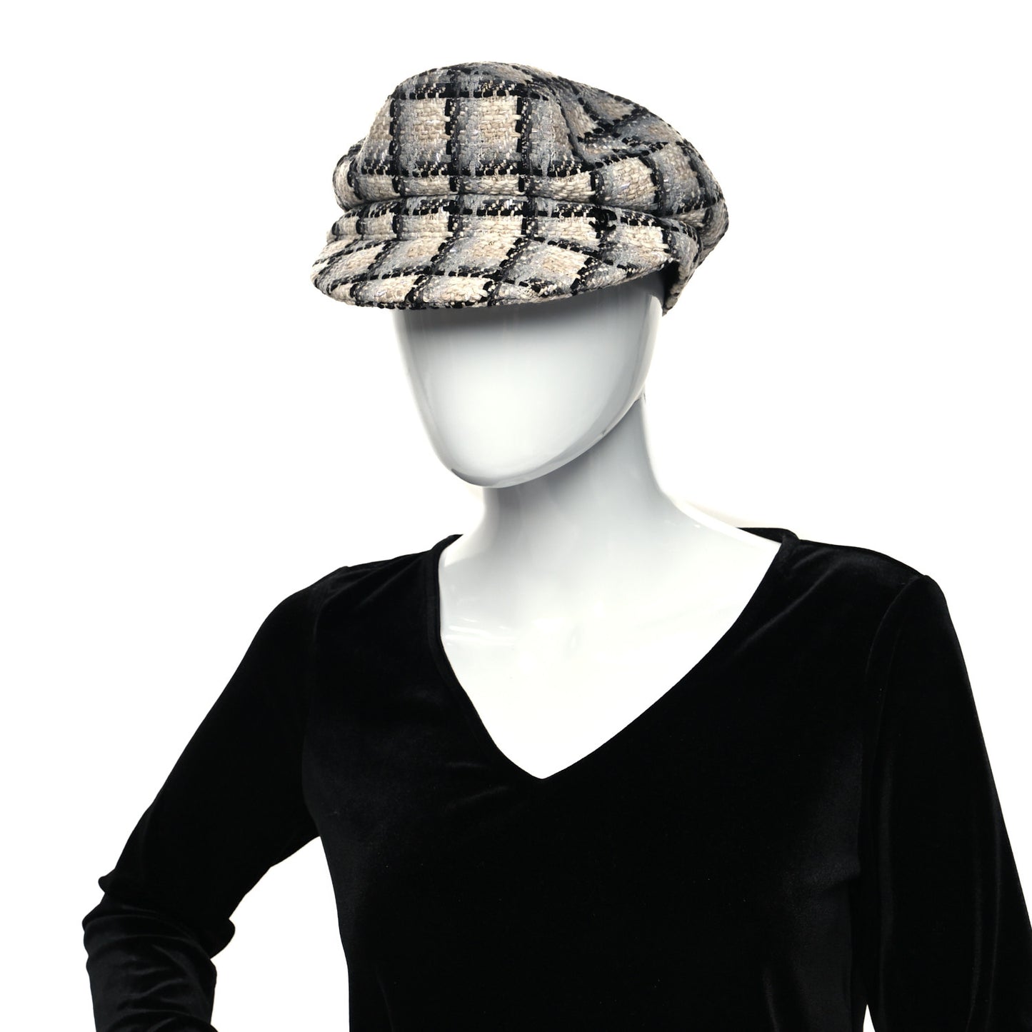 Cotton Tweed CC Beret L White