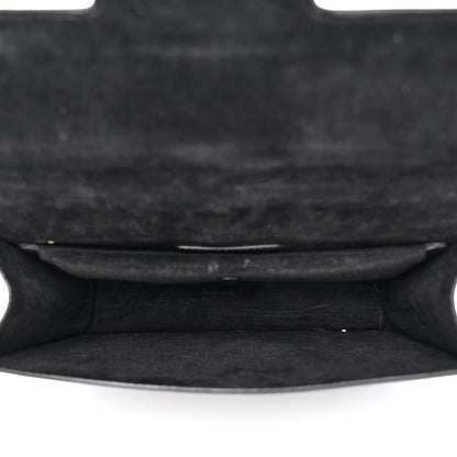 Alexander McQueen Grained Calfskin Hand Appliqued Medium Insignia Flap Black 5 of 15