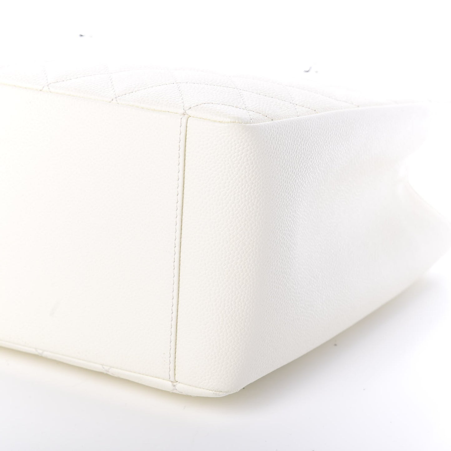Caviar Quilted Grand Shopping Tote GST White
