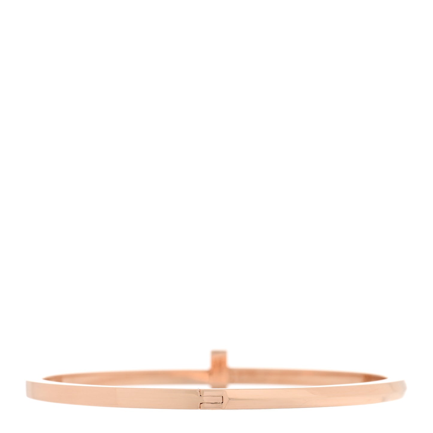 18K Rose Gold Narrow T T1 Hinged Bangle Bracelet