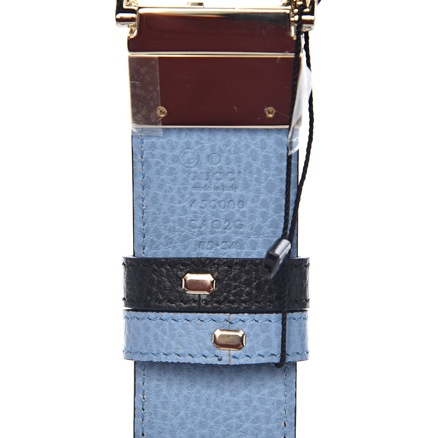 Dollar Calfskin 1973 Reversible Belt 85 34 Black Mineral Blue
