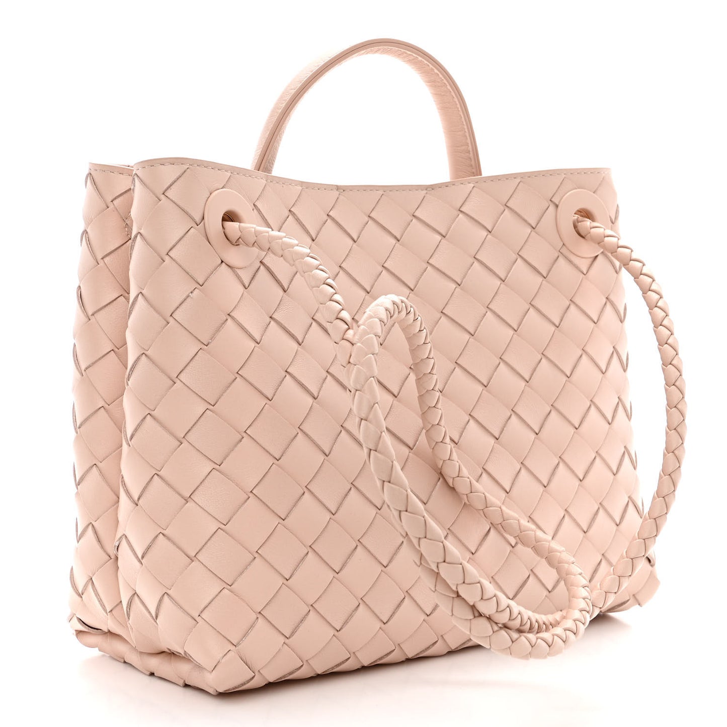 Nappa Intrecciato Small Andiamo Shoulder Bag Nude