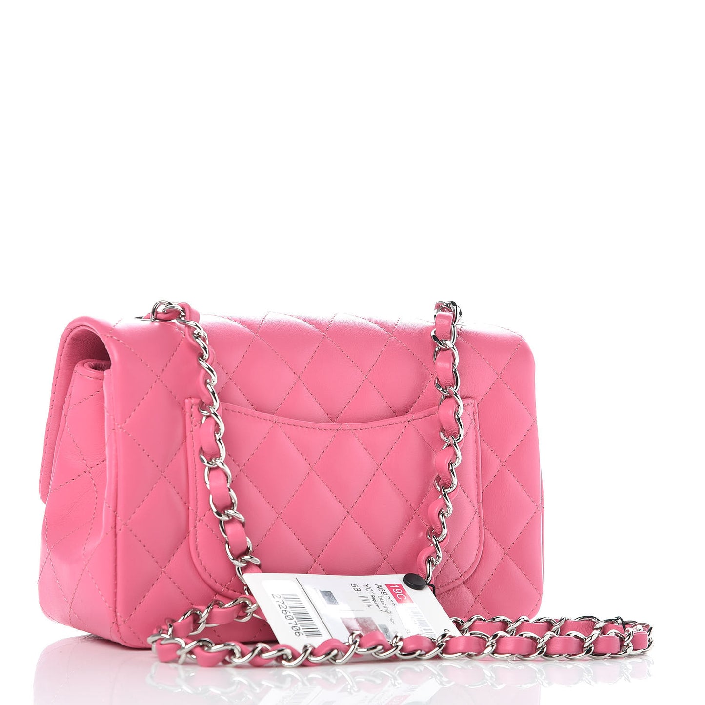 Lambskin Quilted Mini Rectangular Flap Pink