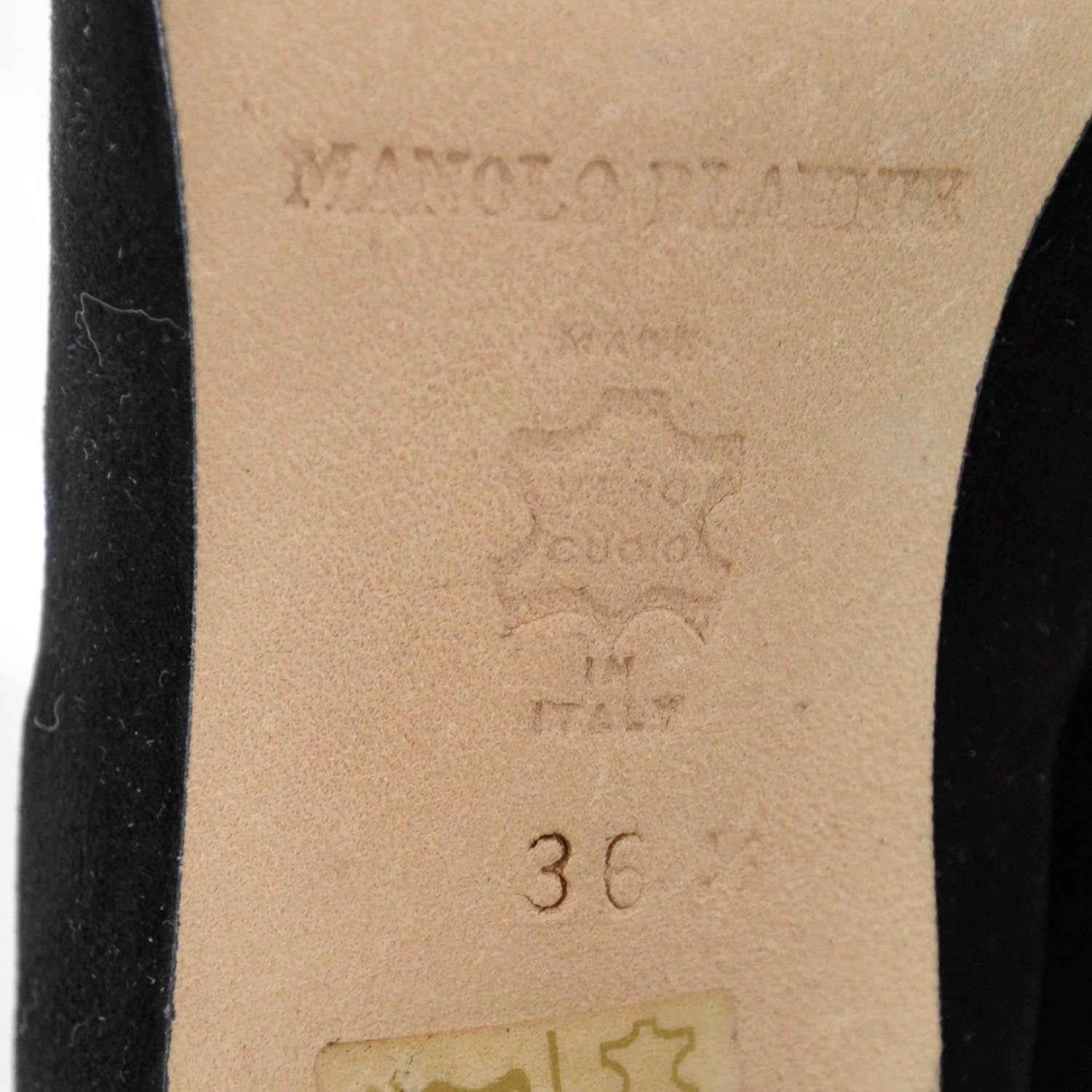 FASHIONPHILE MANOLOBLAHNIKSuedeZipAnkleBoots36.5Black 5 of 7