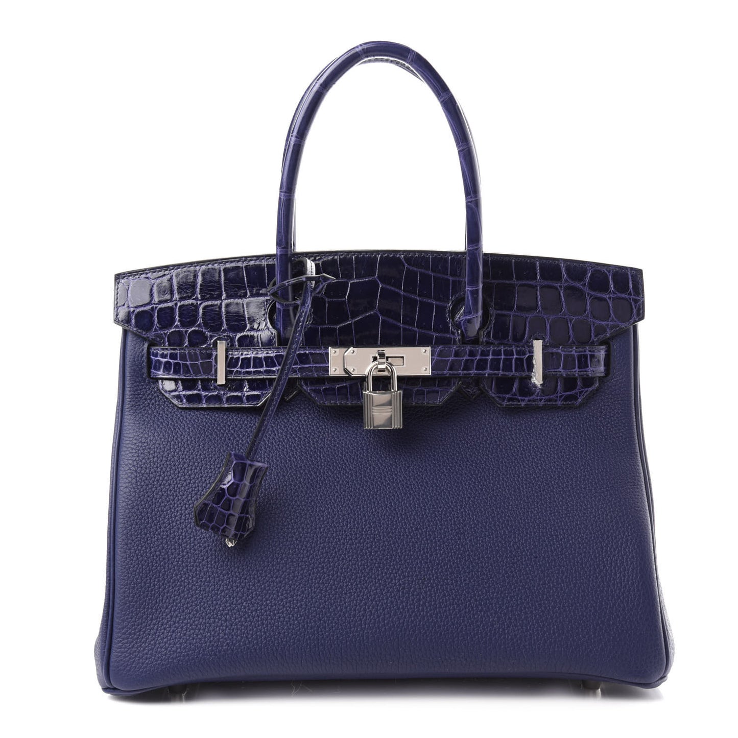Togo Shiny Niloticus Crocodile Birkin Touch 30 Bleu Encre