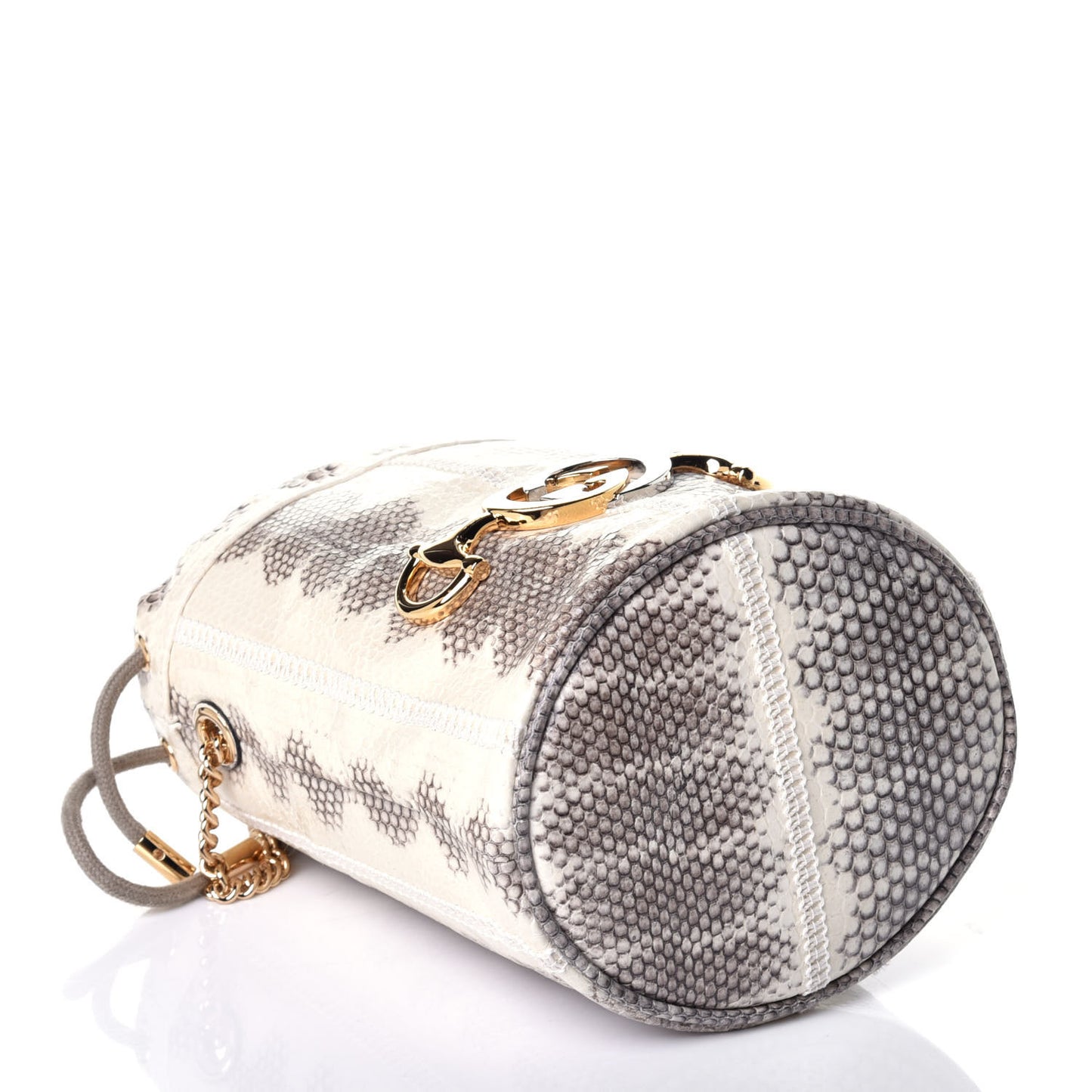 Snakeskin Mini Zumi Bucket Bag Grey