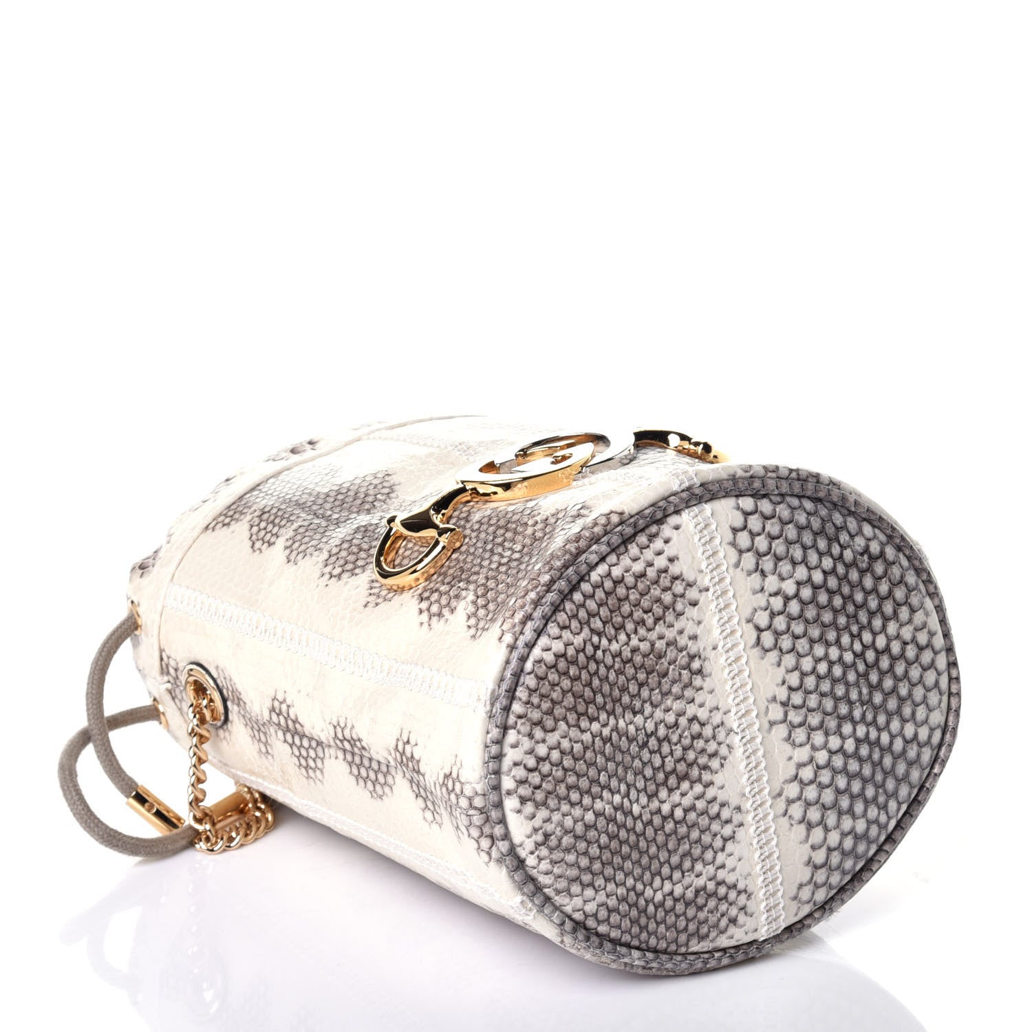Gucci Snakeskin Mini Zumi Bucket Bag Grey 4 of 9