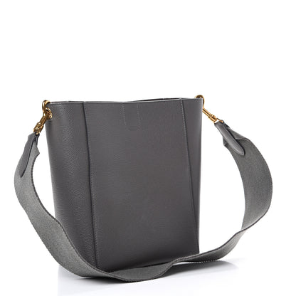 Celine Soft Grained Calfskin Small Sangle Bucket Bag Grey 2 of 12
