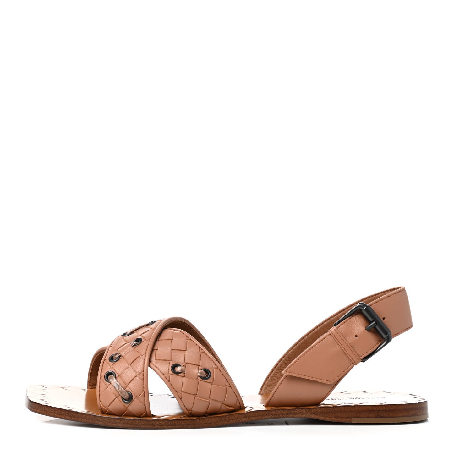 Nappa Ayers Intrecciato Flat Sandals 39 Dahlia