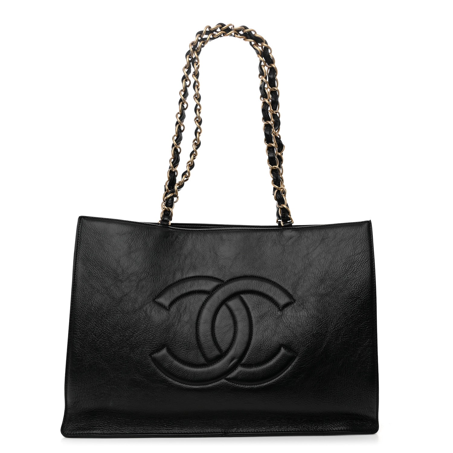 Chanel Shiny Aged Calfskin Shopping Bag Black 1 of 13