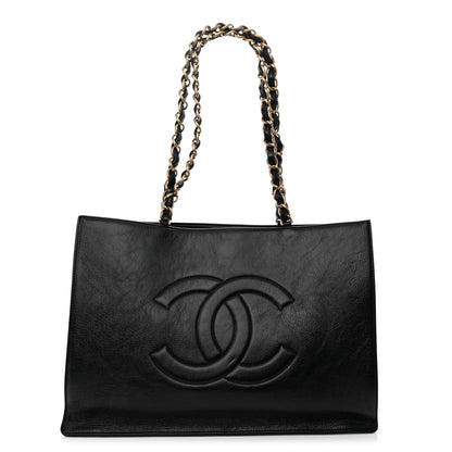 Chanel Shiny Aged Calfskin Shopping Bag Black 1 of 13