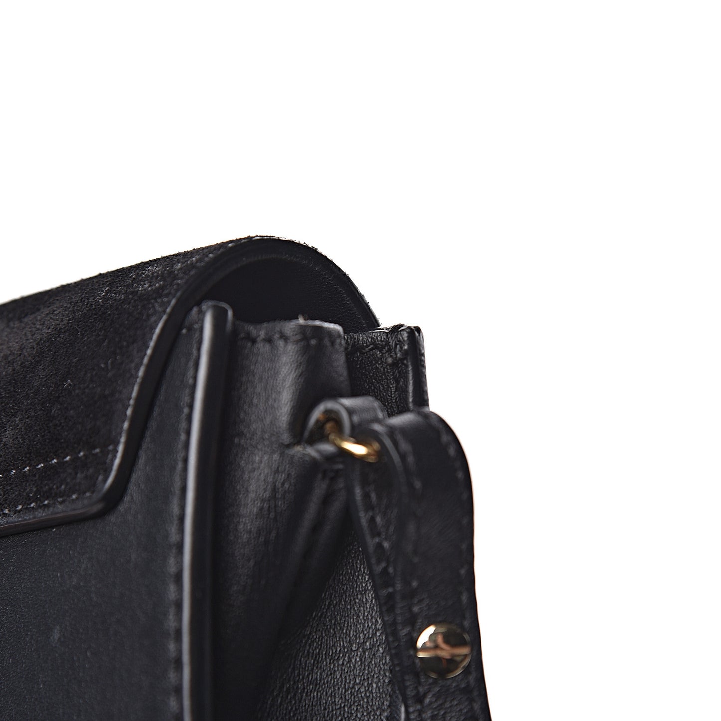 Suede Calfskin Mini Faye Shoulder Bag Black