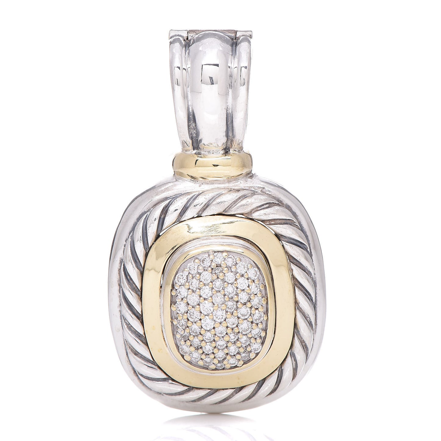 Sterling Silver 18K Yellow Gold Diamond Albion Enhancer Pendant