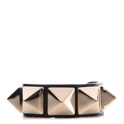 Valentino Garavani Calfskin Macro Rockstud Bracelet Black 1 of 7