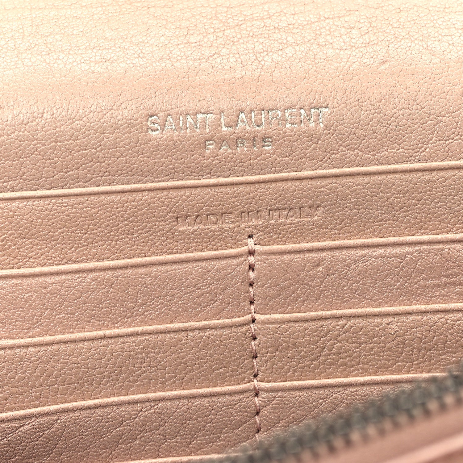Saint Laurent Sheepskin Tri-Quilt Monogram Envelope Chain Wallet Dark Beige 7 of 13